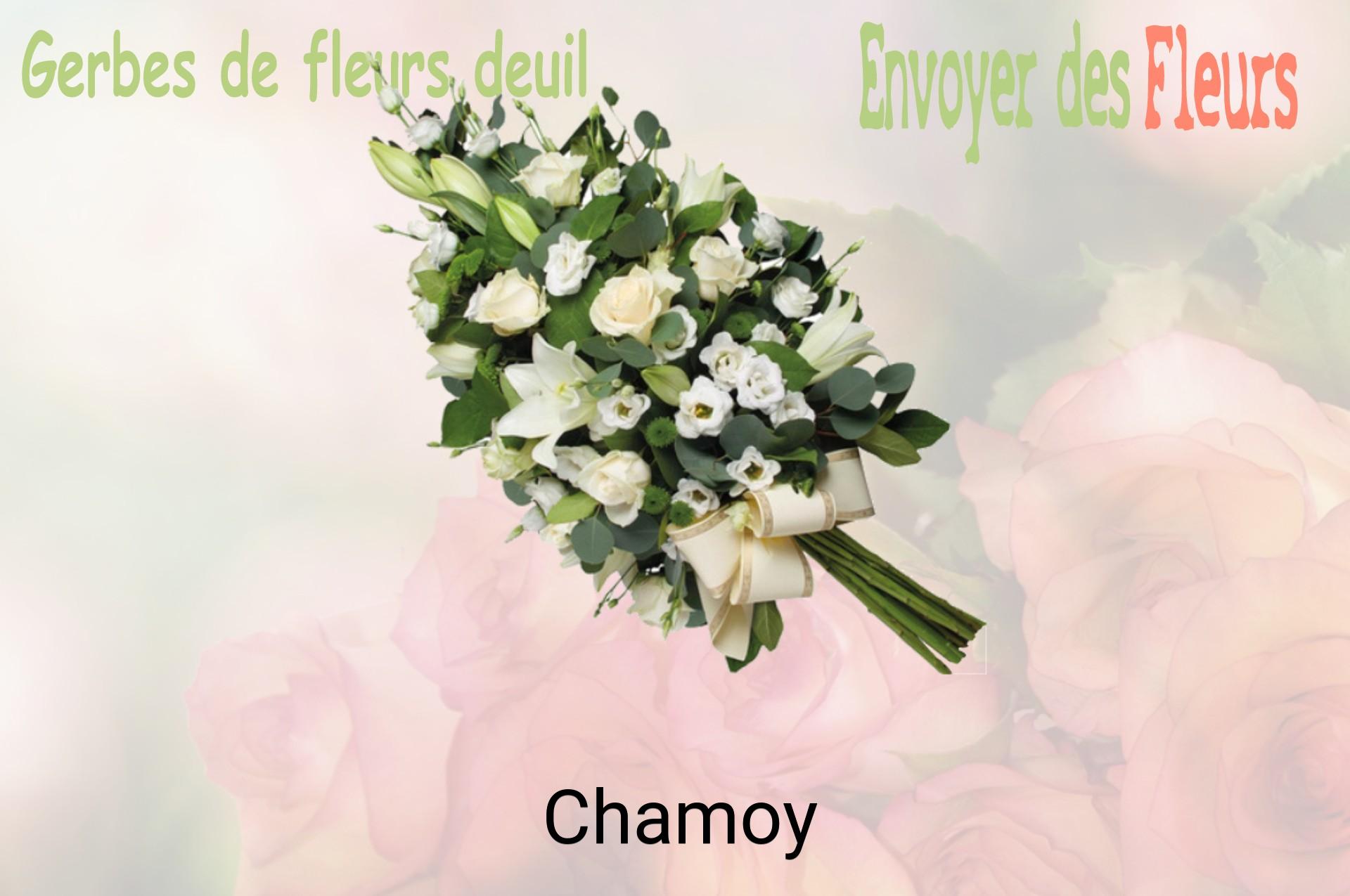 Gerbe de fleurs de deuil livrée à Chamoy